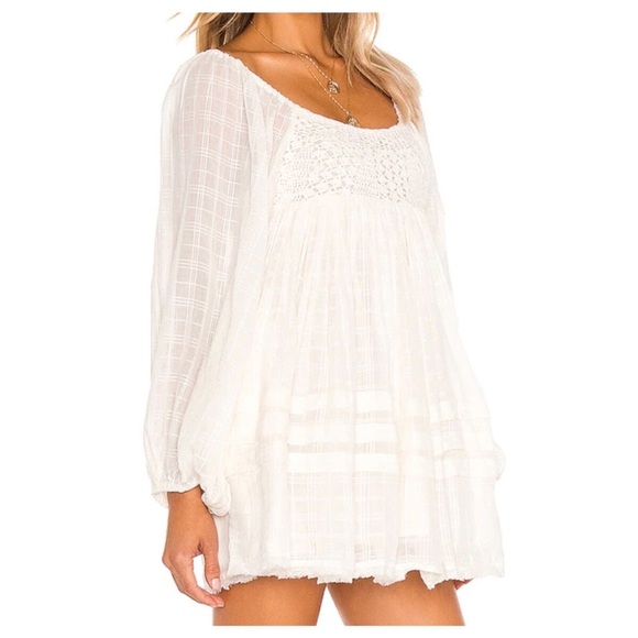 Free People Ari Cottage Cream Long Sleeve Dress - Picture 1 of 4